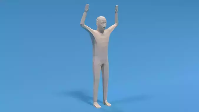 Low Poly Kid Hands Up
