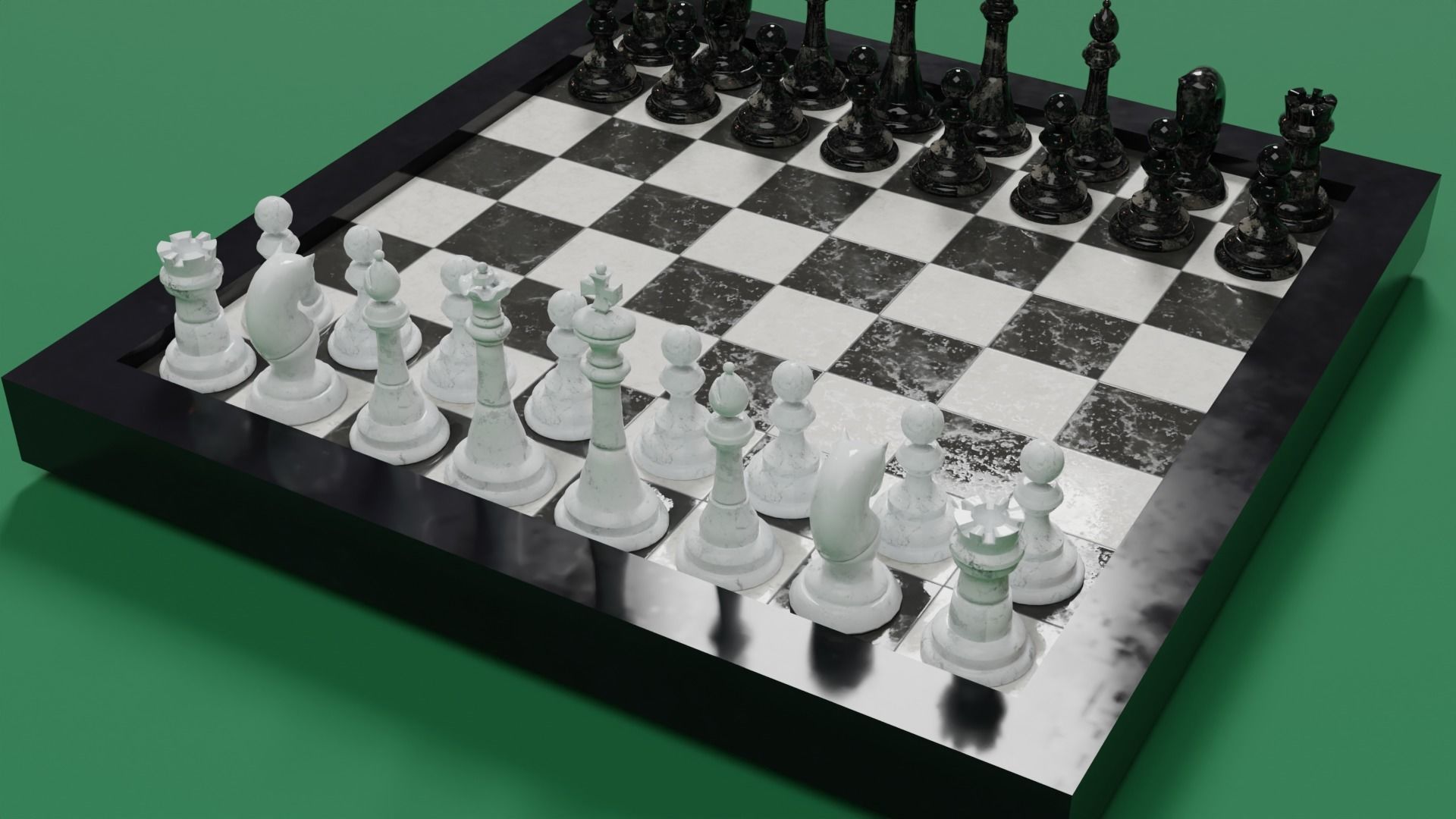Chess board Low-poly 3D model_5