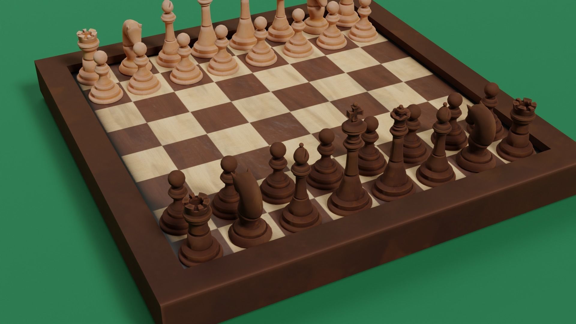 Chess board Low-poly 3D model_10