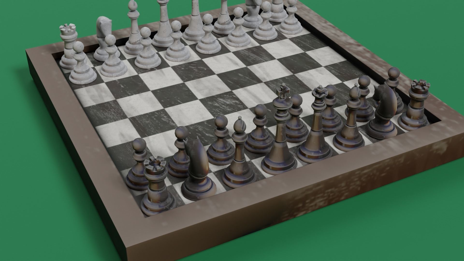 Chess board Low-poly 3D model_6