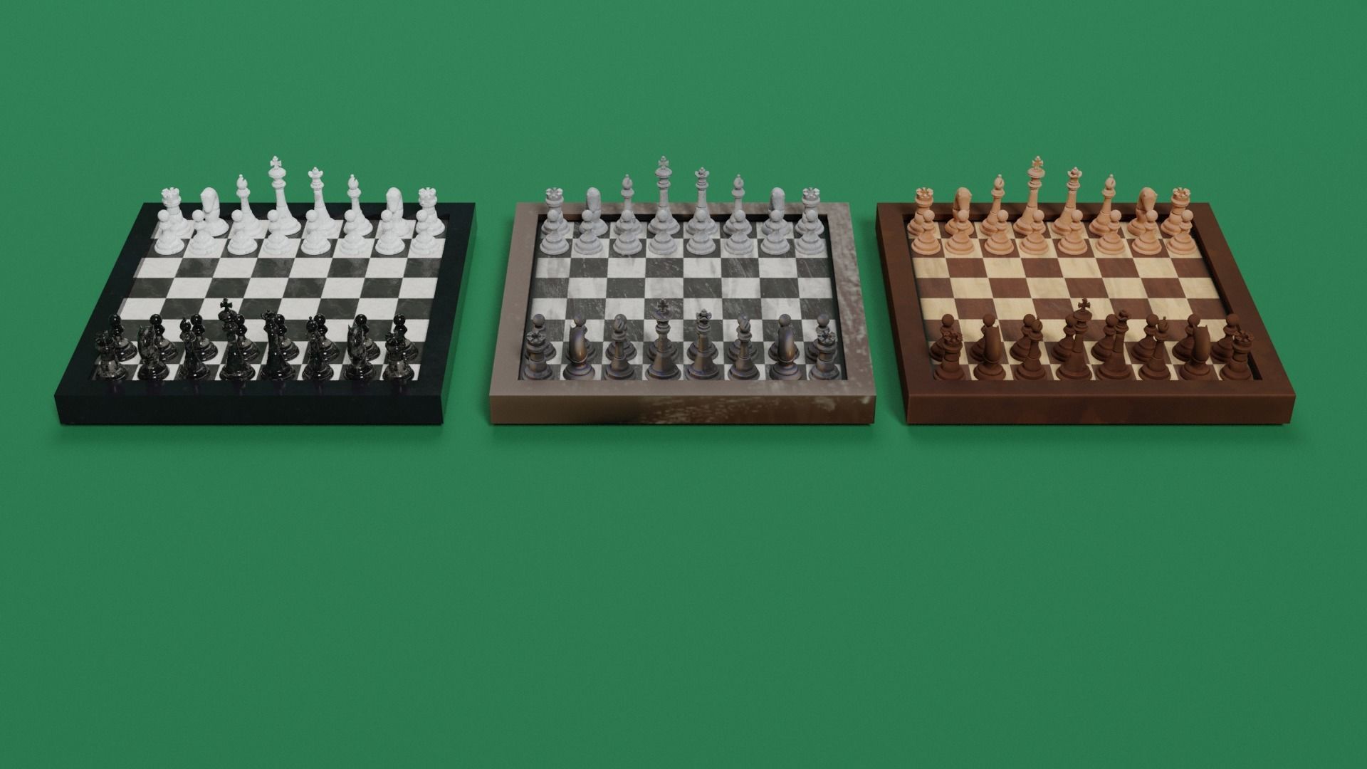 Chess board Low-poly 3D model_13