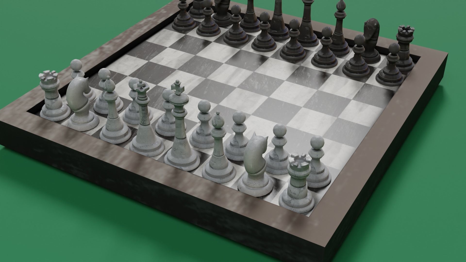 Chess board Low-poly 3D model_11