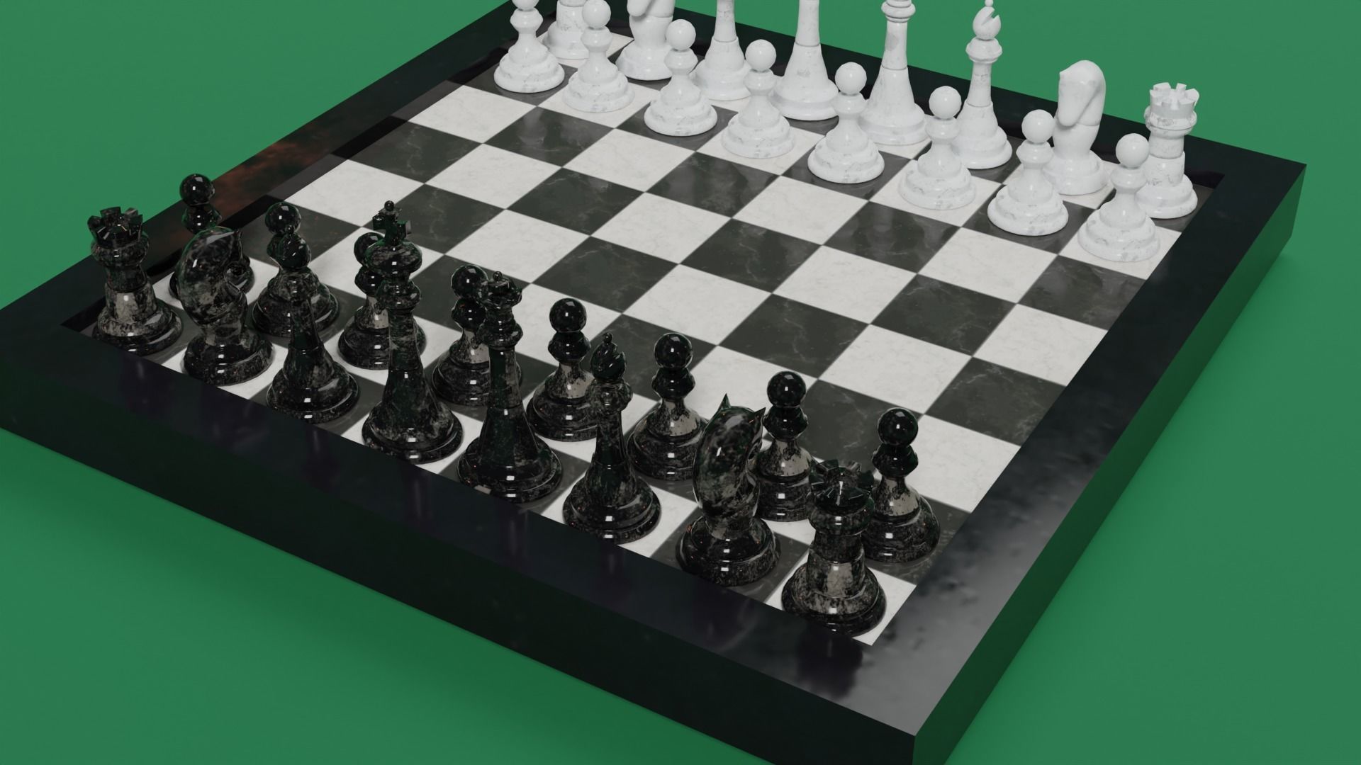 Chess board Low-poly 3D model_12