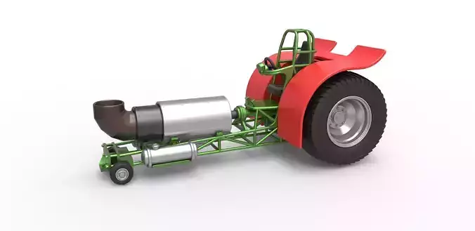 Pulling tractor with single jet engine Scale 1 to 25 3D print model