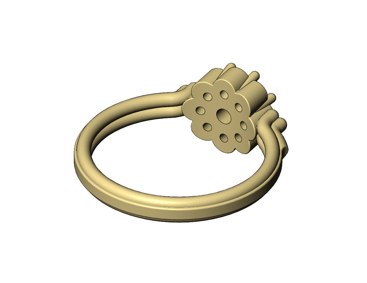 Bubble diamond cluster bead and rope ring US sizes 6 7 8 3D print model_7