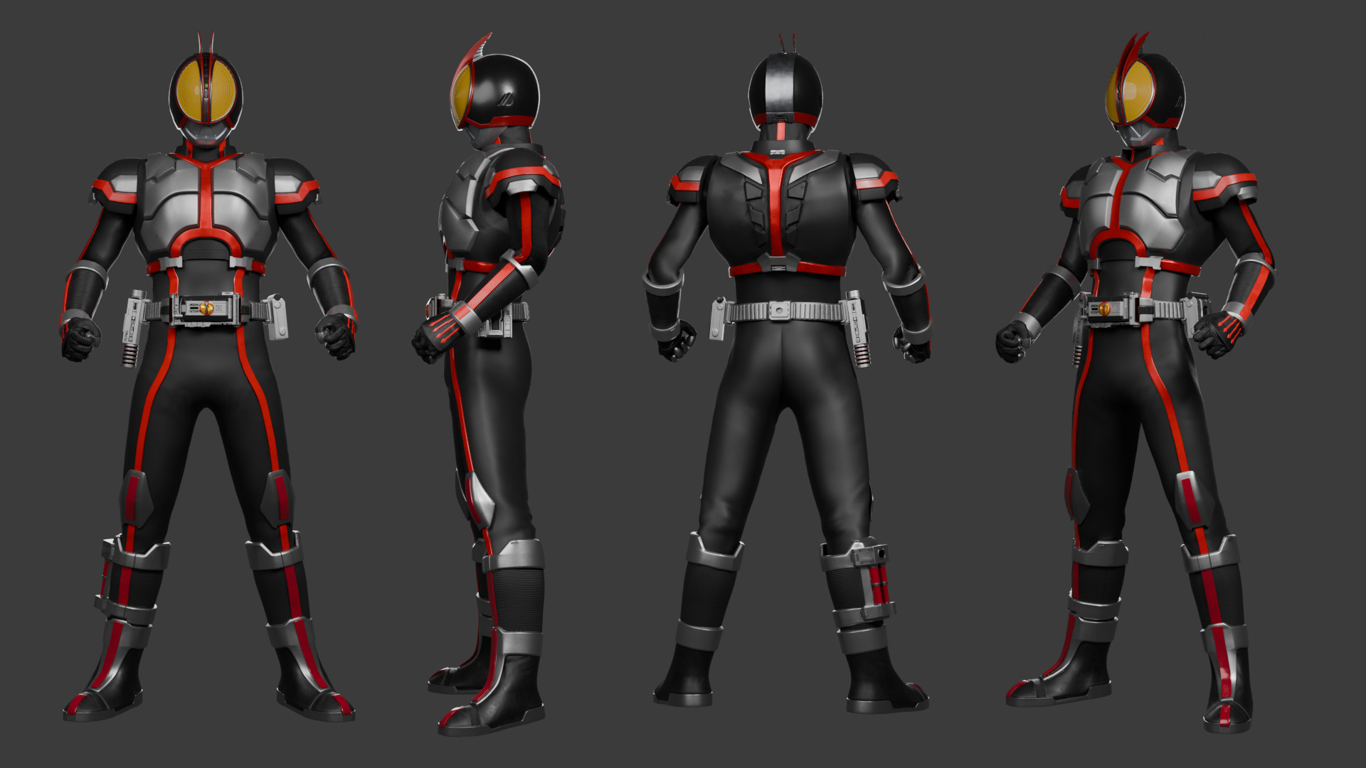 Kamen Rider FAIZ Complete Edition with Axel Form  Low-poly 3D model_5