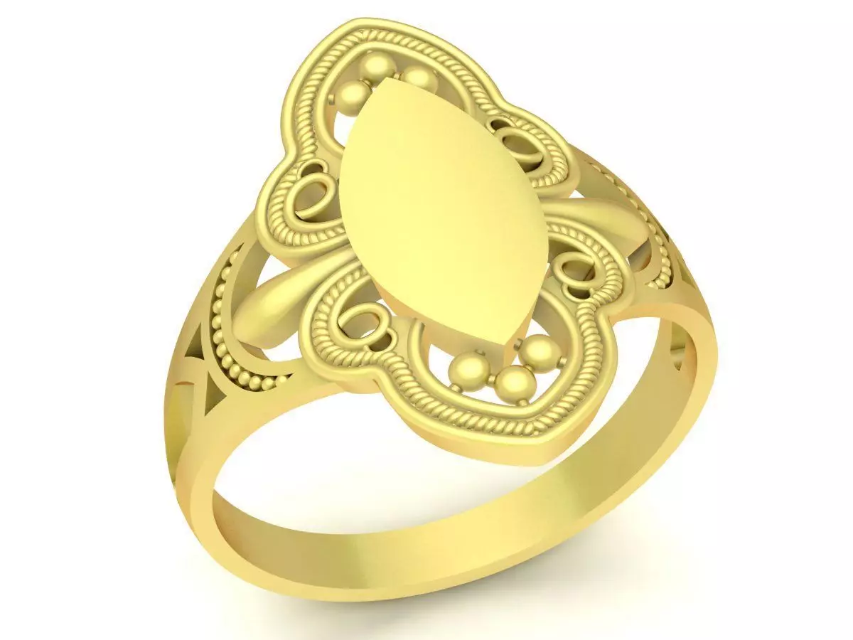 Elegant Vintage Filigree Marquise Ring for Women 3481 3D print model