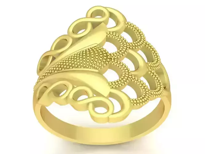 24K Gold Ring Dubai Gold Ring for Women 3481