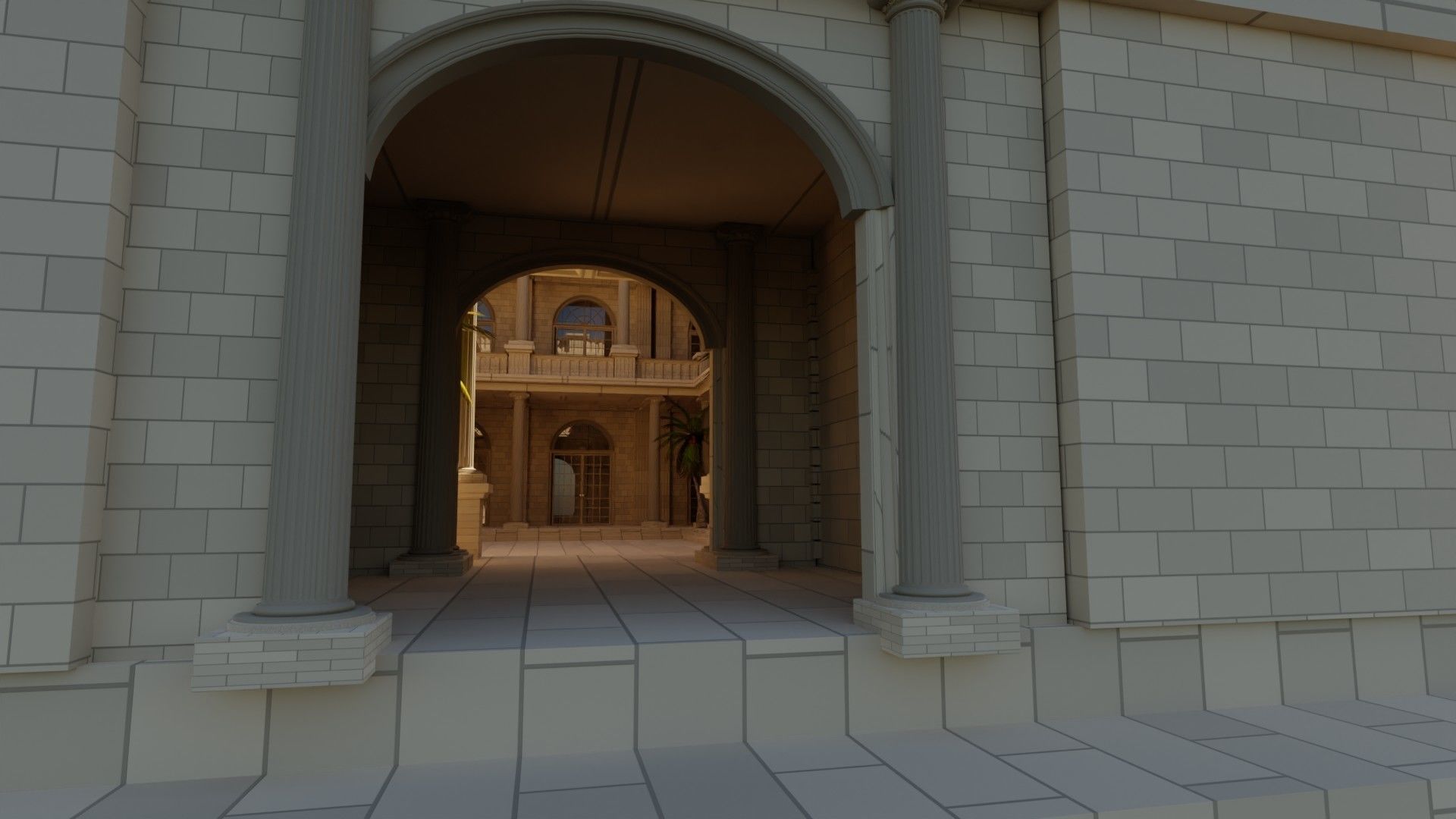 medieval roman temple  Low-poly 3D model_8