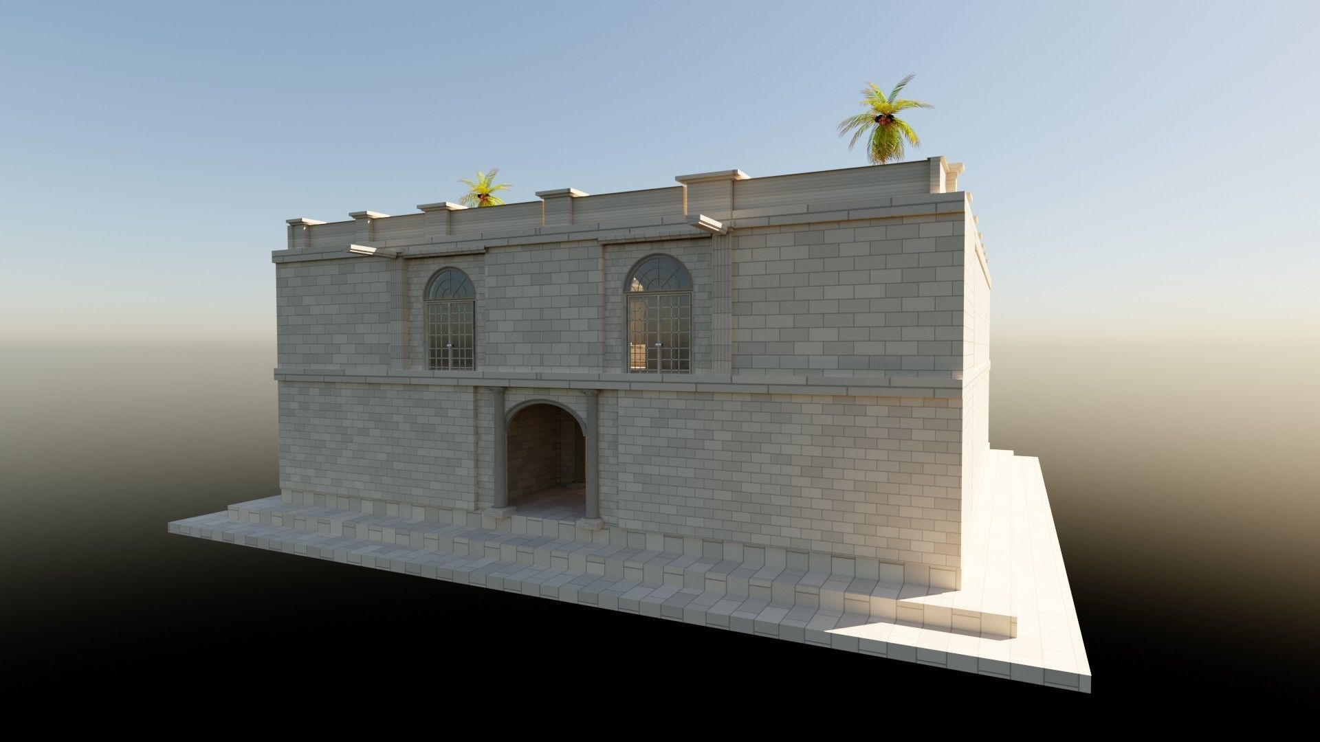 medieval roman temple  Low-poly 3D model_6