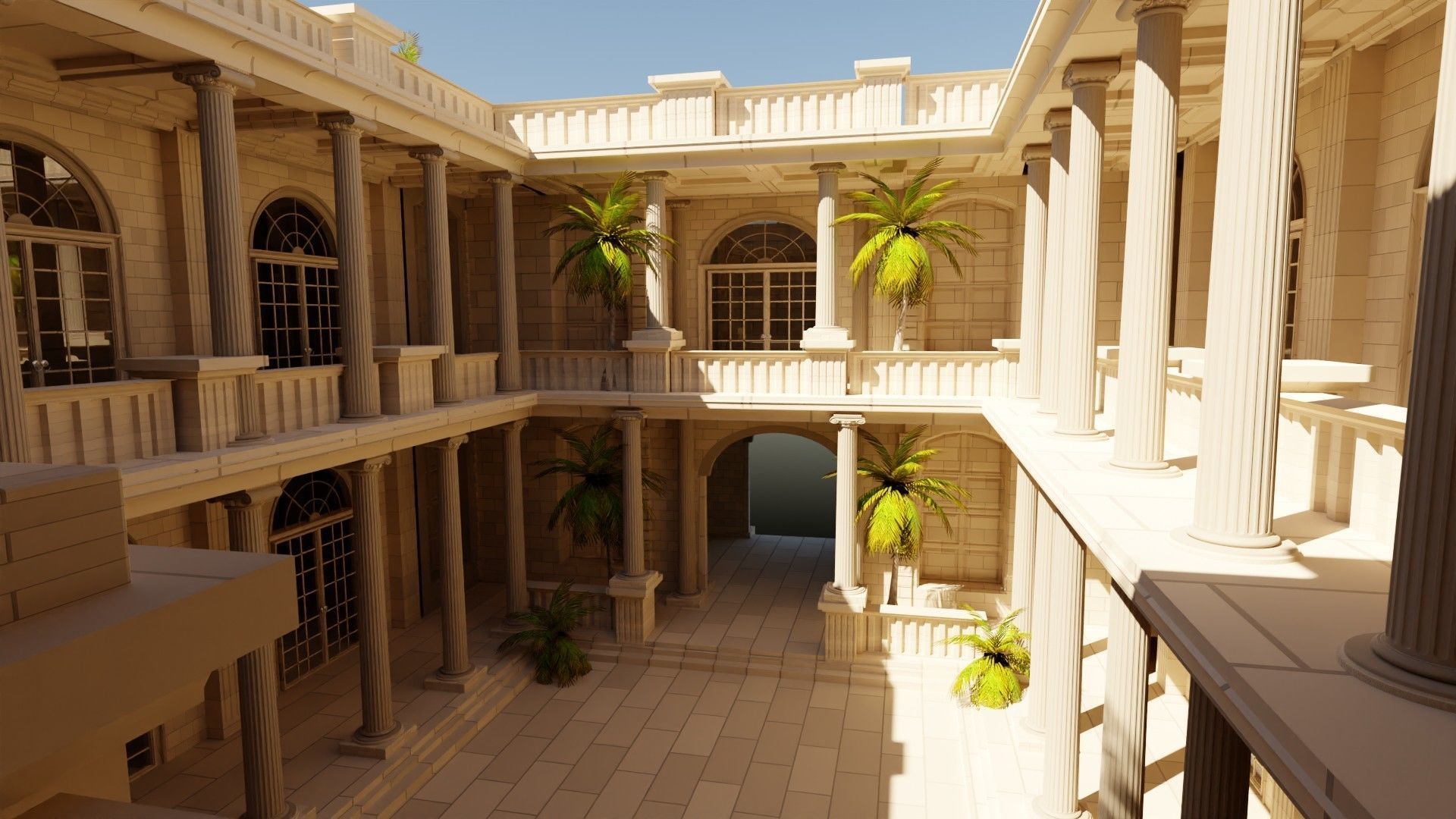 medieval roman temple  Low-poly 3D model_11