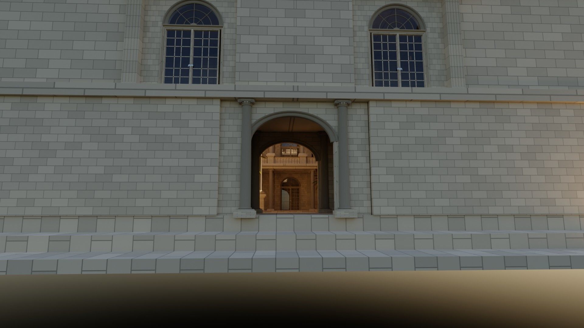 medieval roman temple  Low-poly 3D model_7