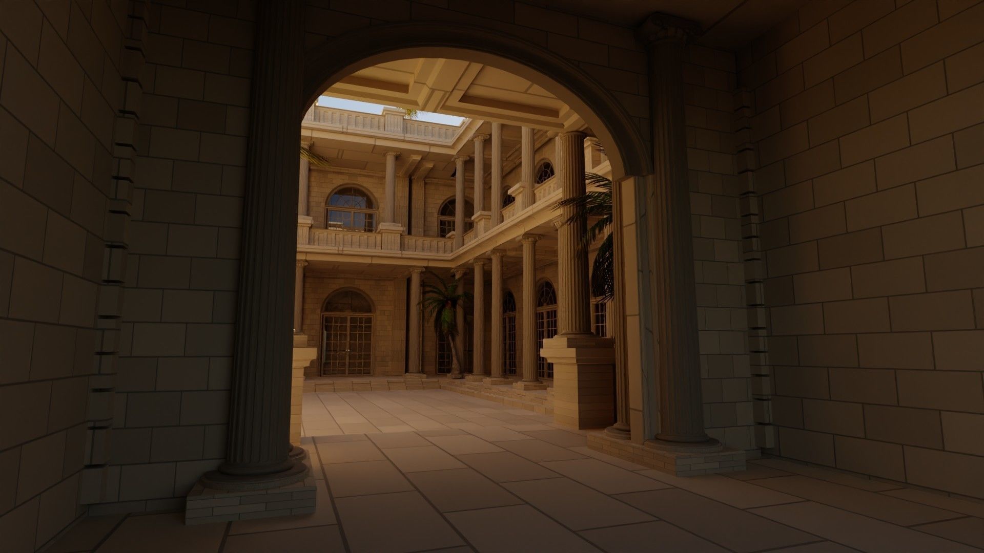 medieval roman temple  Low-poly 3D model_9