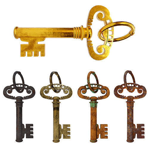 key 3d model golden 3D model