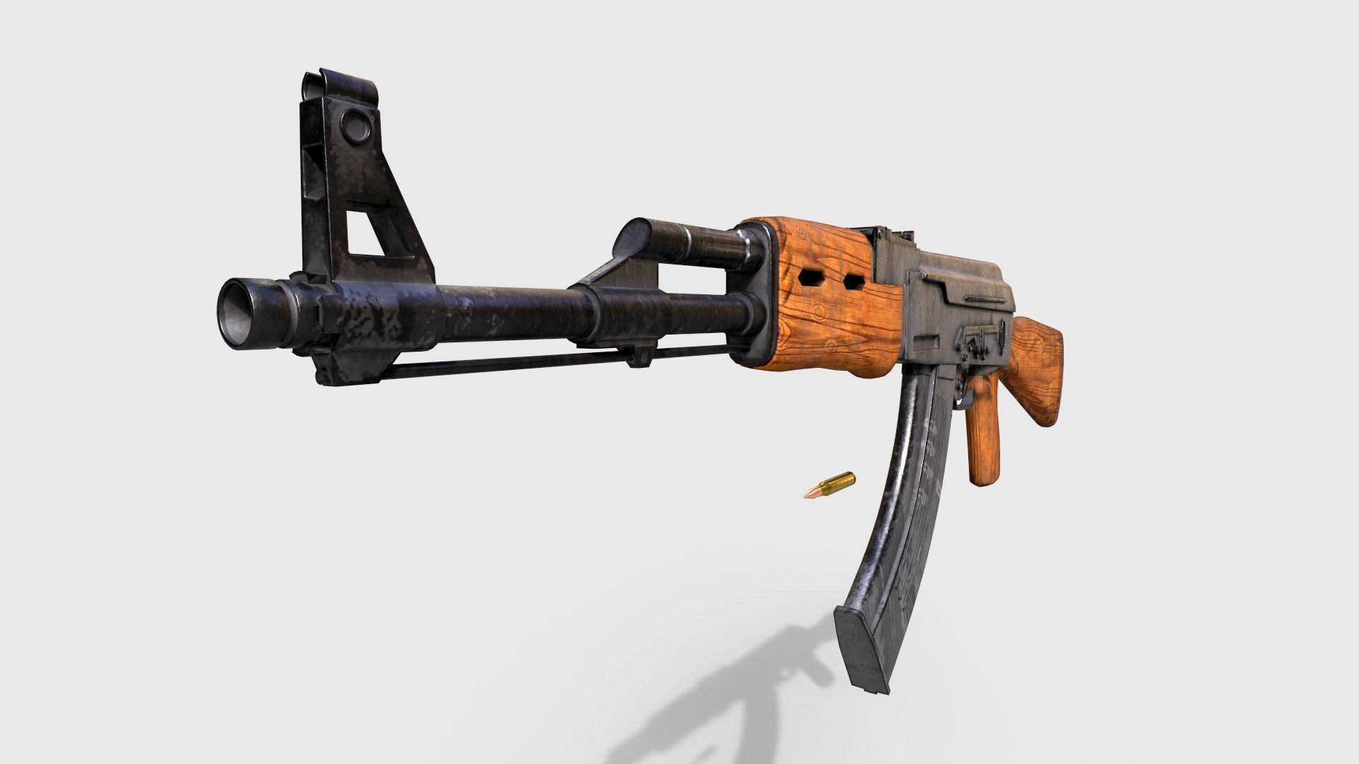 Ak-47 rifle Low-poly 3D model_13