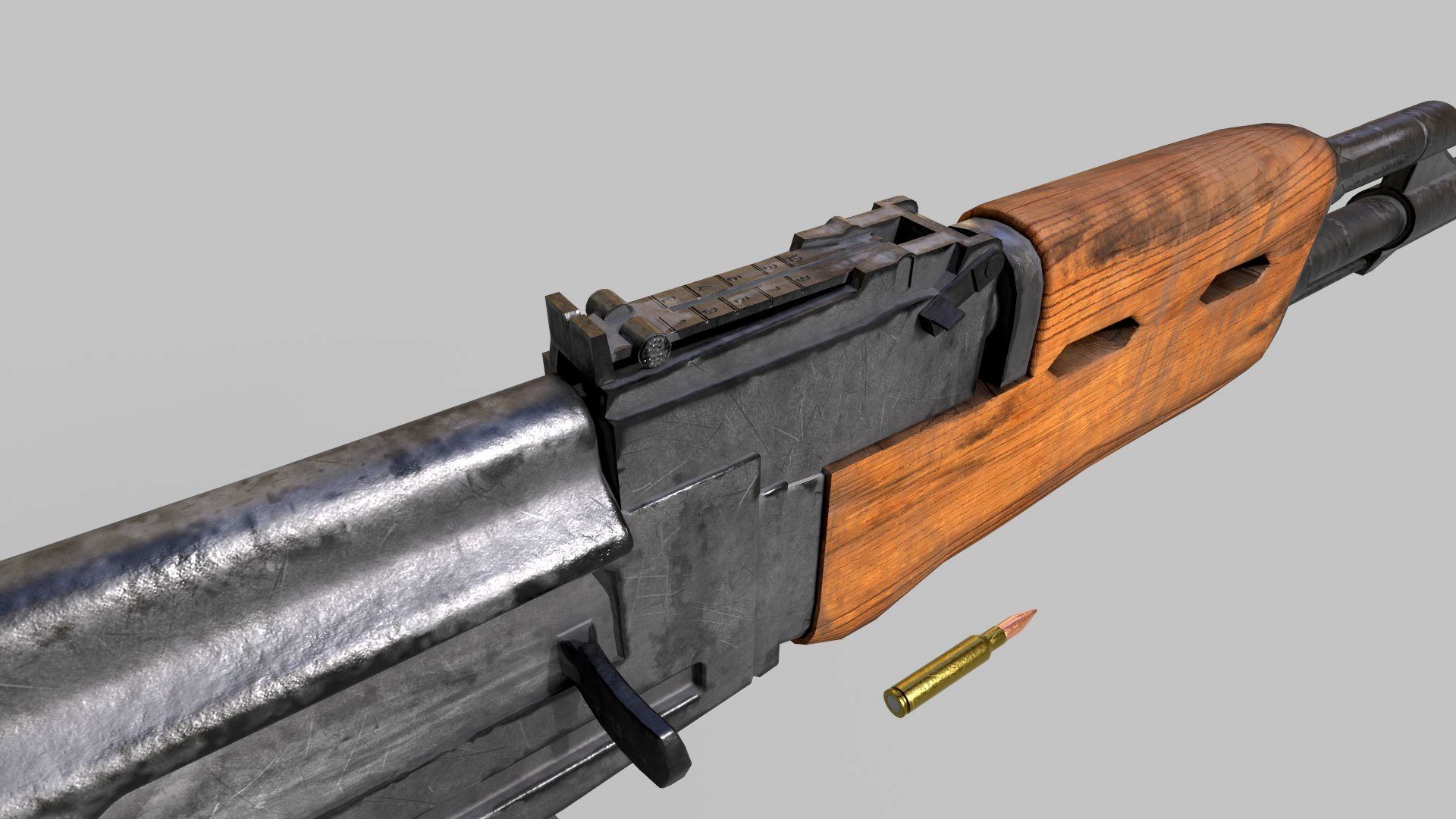 Ak-47 rifle Low-poly 3D model_12
