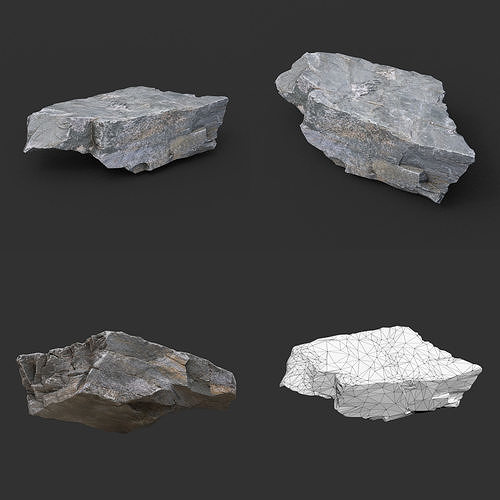 Gray Casual Rock Photogrammetry 220706 - Ultra HD 16K Textures Low-poly 3D model 3