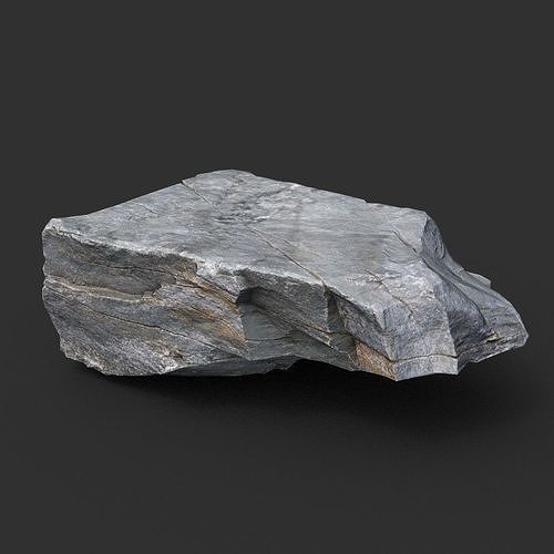 Gray Casual Rock Photogrammetry 220706 - Ultra HD 16K Textures Low-poly 3D model 4