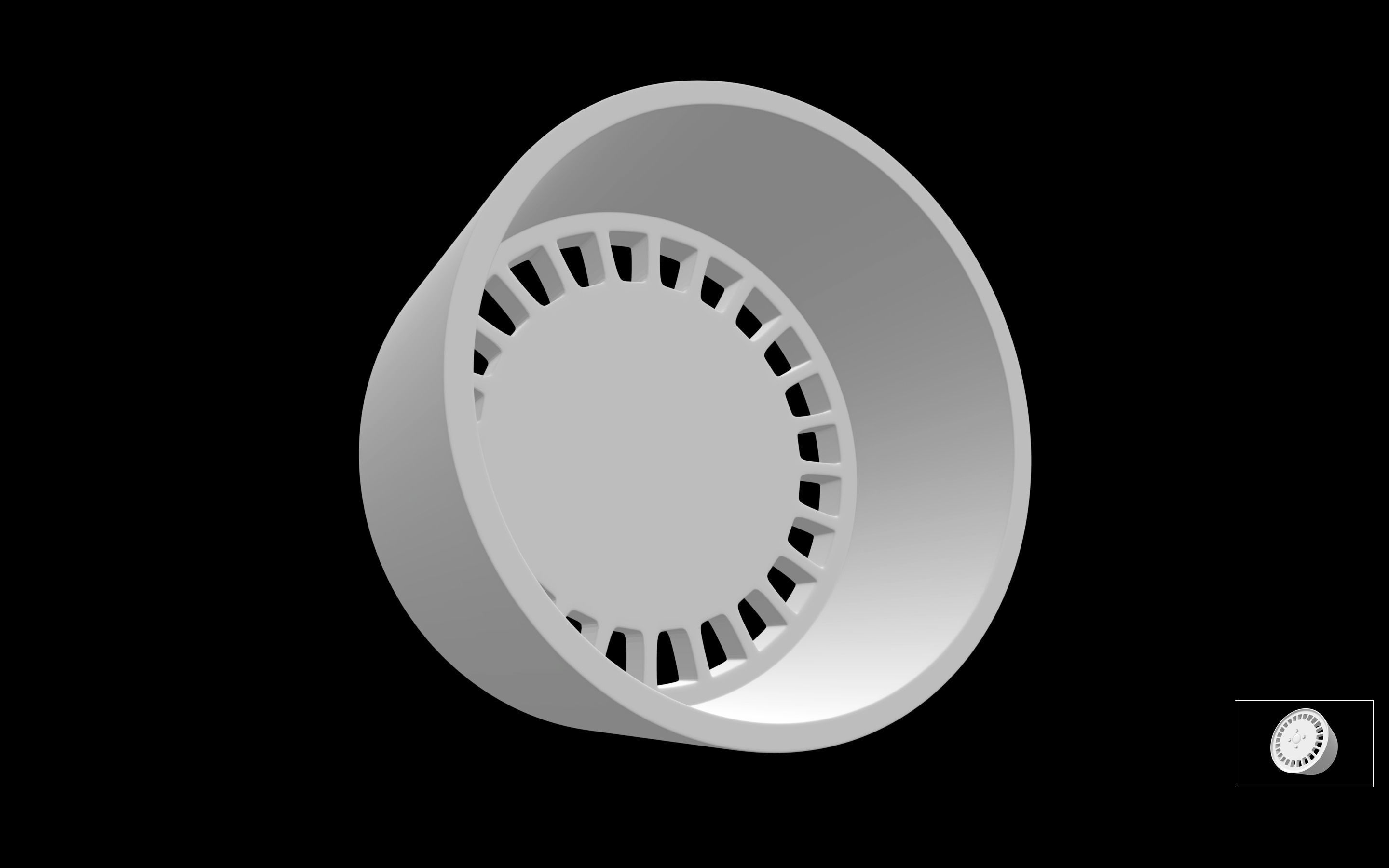 Fiat Uno Turbo MKII scalable and printable rims 3D print model_1