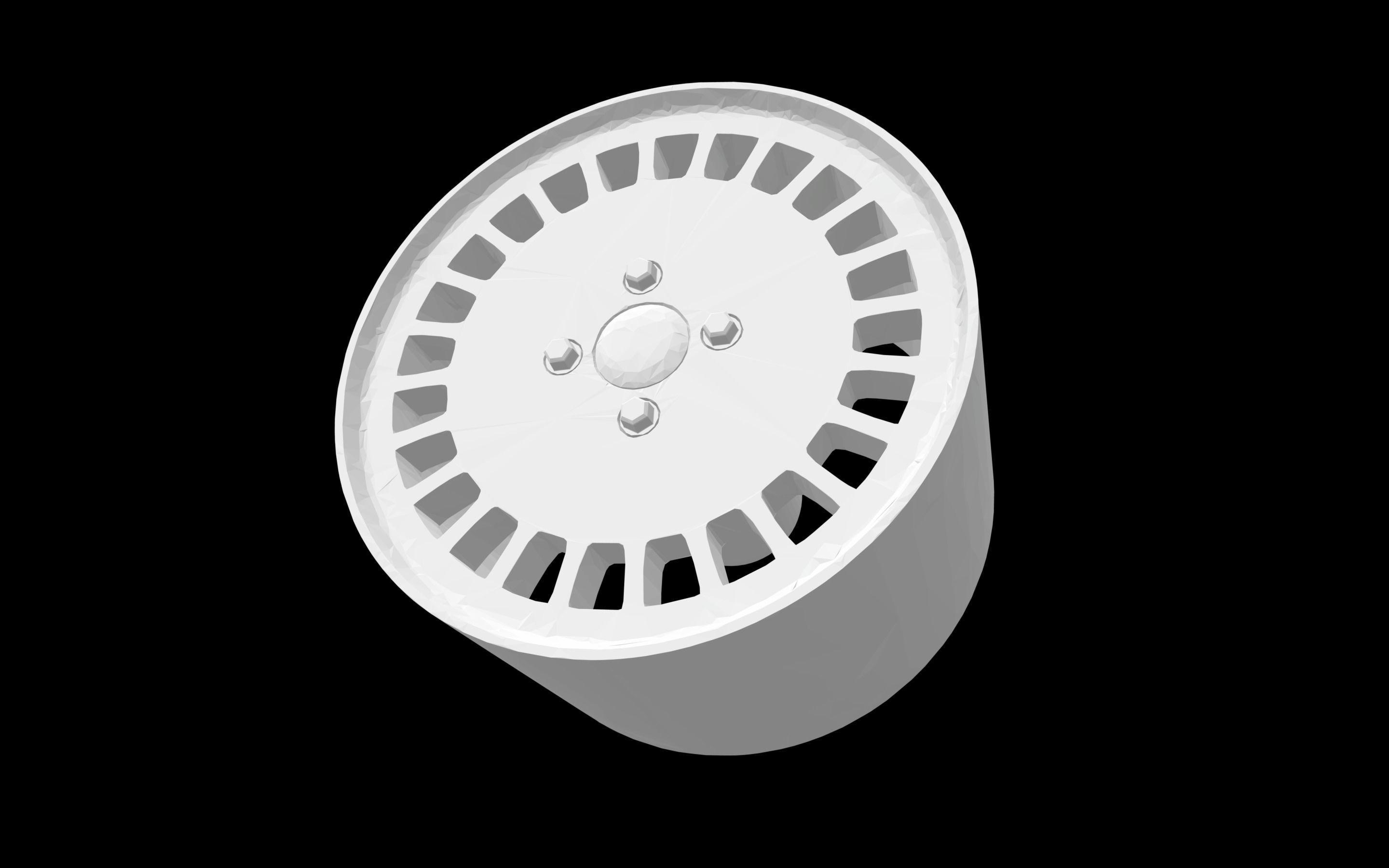 Fiat Uno Turbo MKII scalable and printable rims 3D print model_2