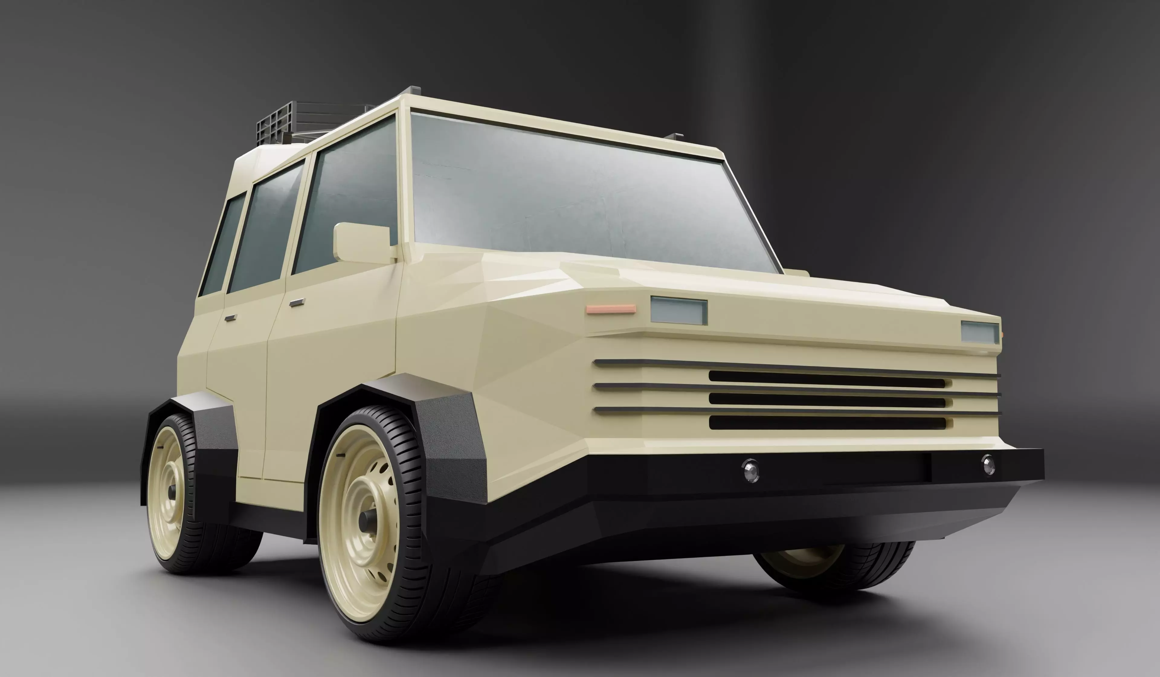 Small SUV car low poly model Low-poly 3D model