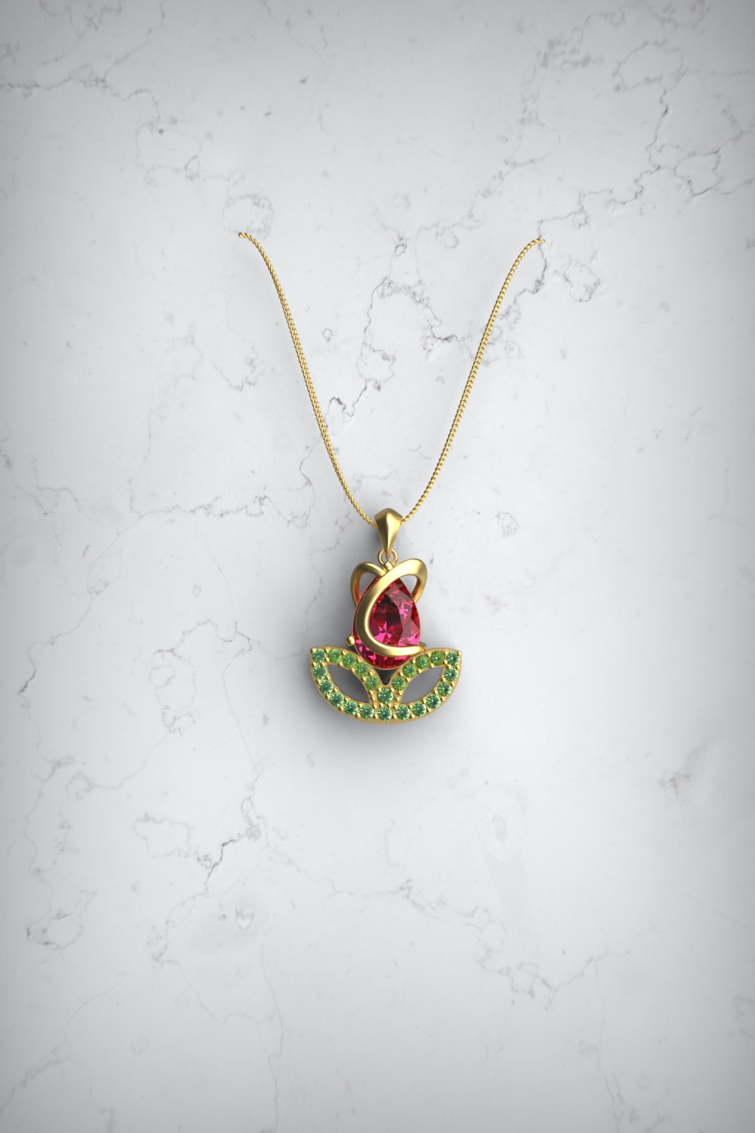 Tulip pendant 3D model_1