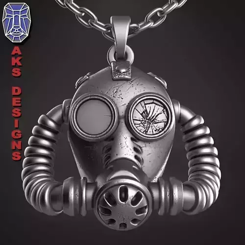  Pendant biker jewelry Gas mask respirator v1