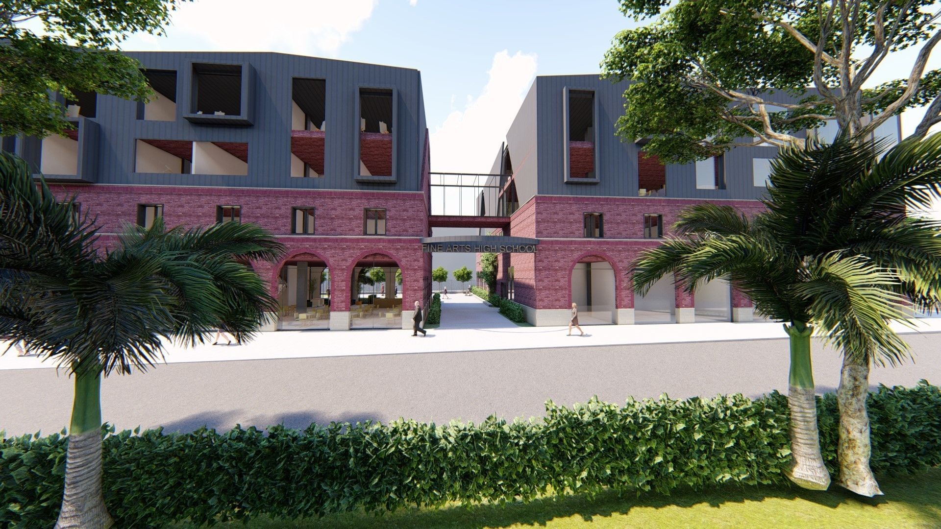 Fine Arts High School - Full Project 3D model_4