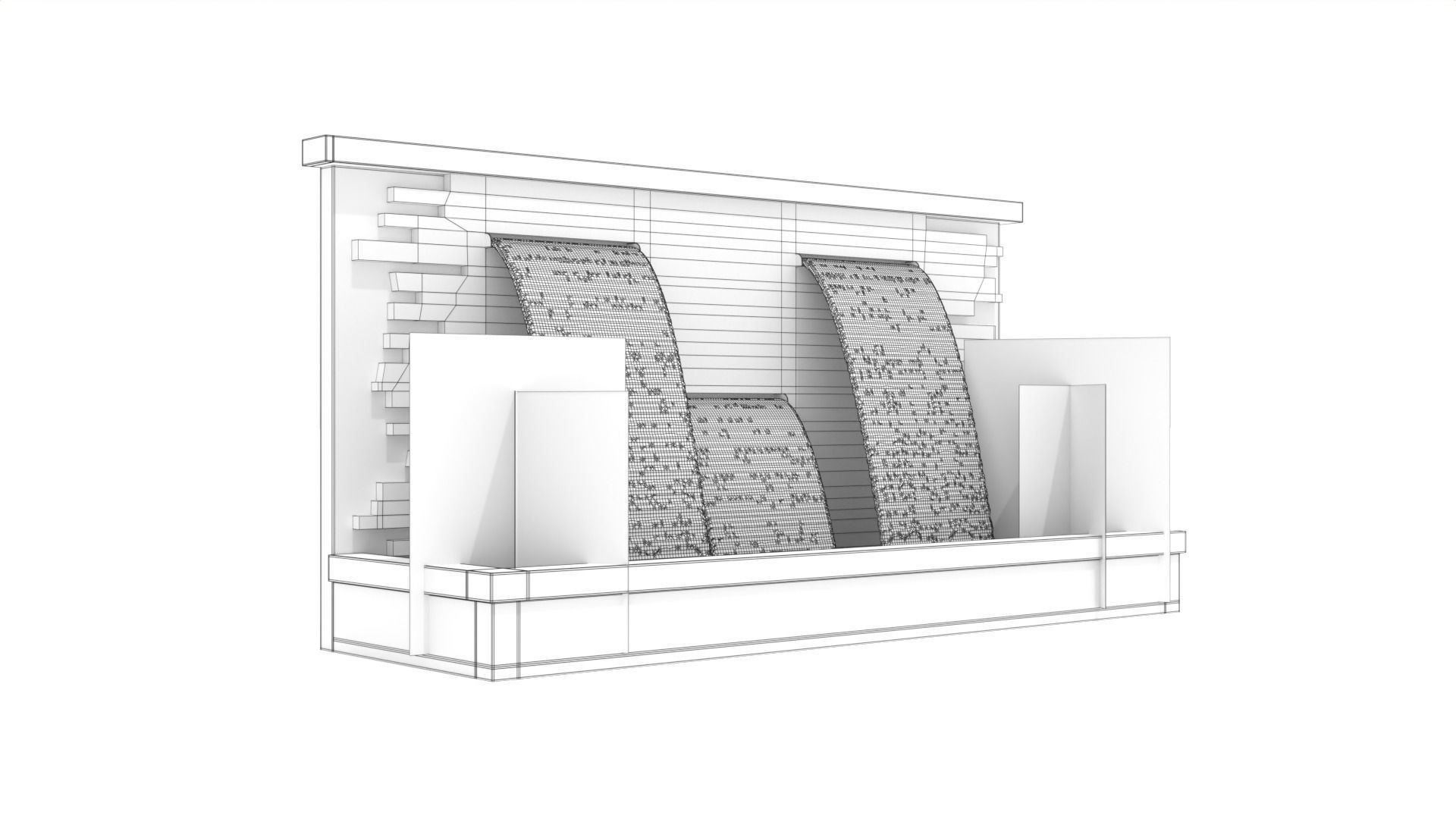 Fountain - Stone Wall 3D model_6