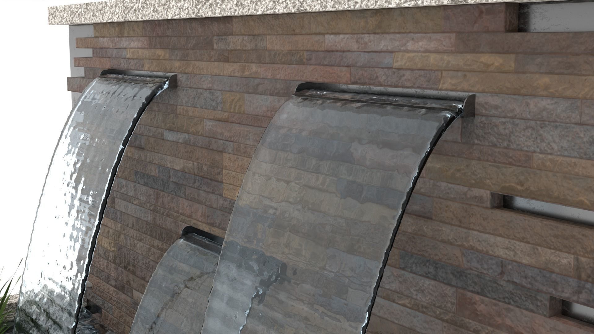 Fountain - Stone Wall 3D model_2