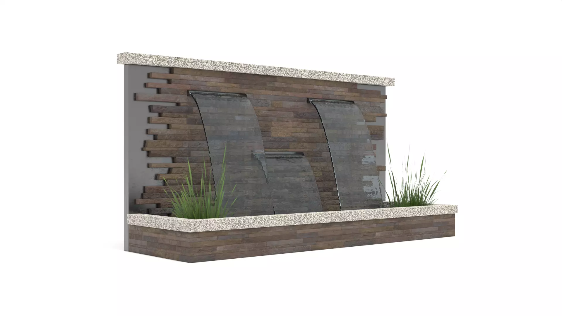 Fountain - Stone Wall 3D model_0