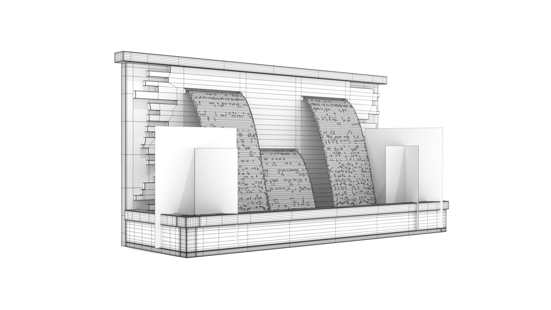 Fountain - Stone Wall 3D model_5