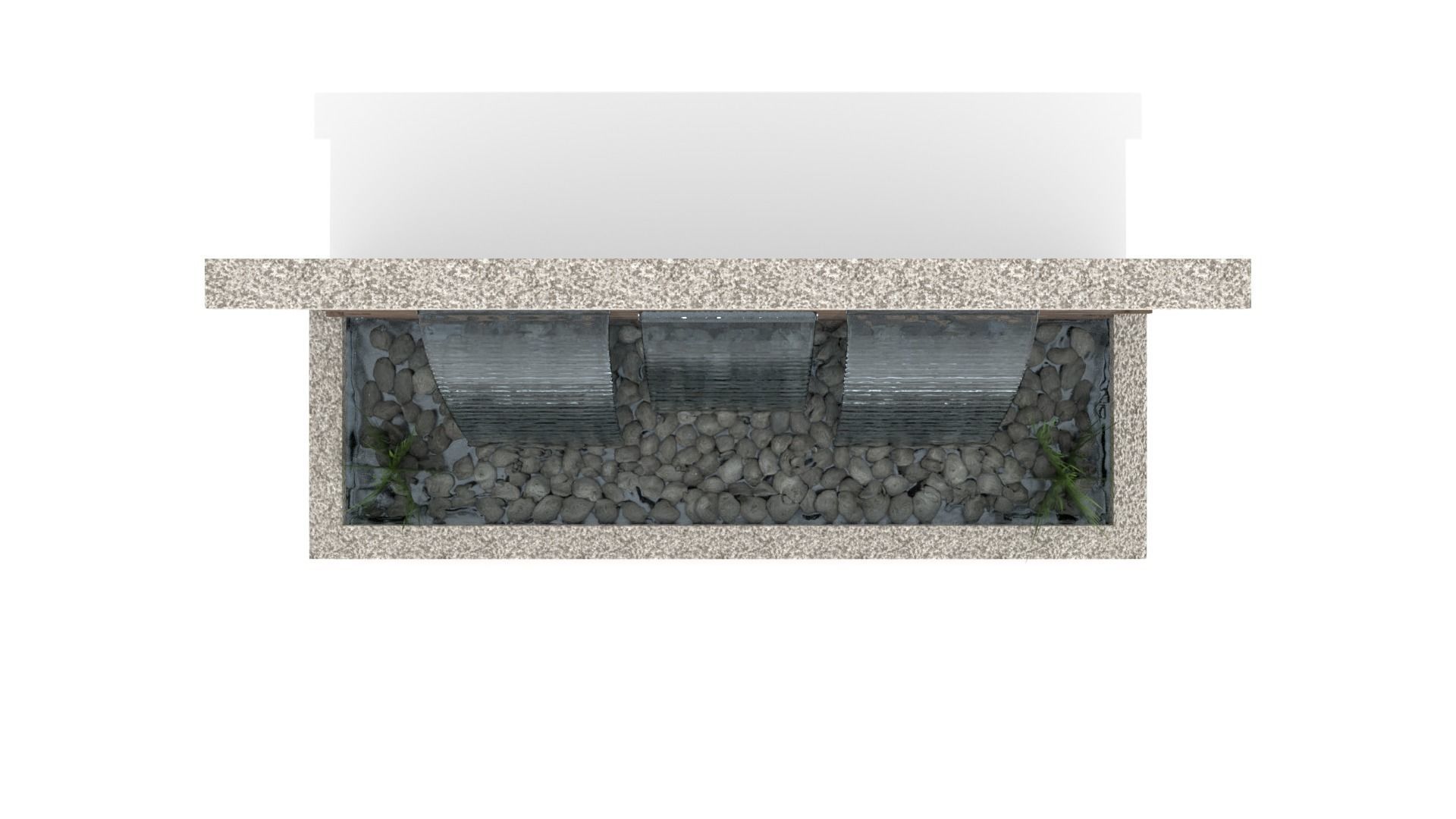 Fountain - Stone Wall 3D model_4