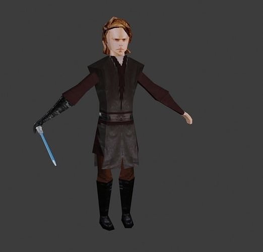 Anakin Skywalker PSX Style 3D Model Low-poly 3D model