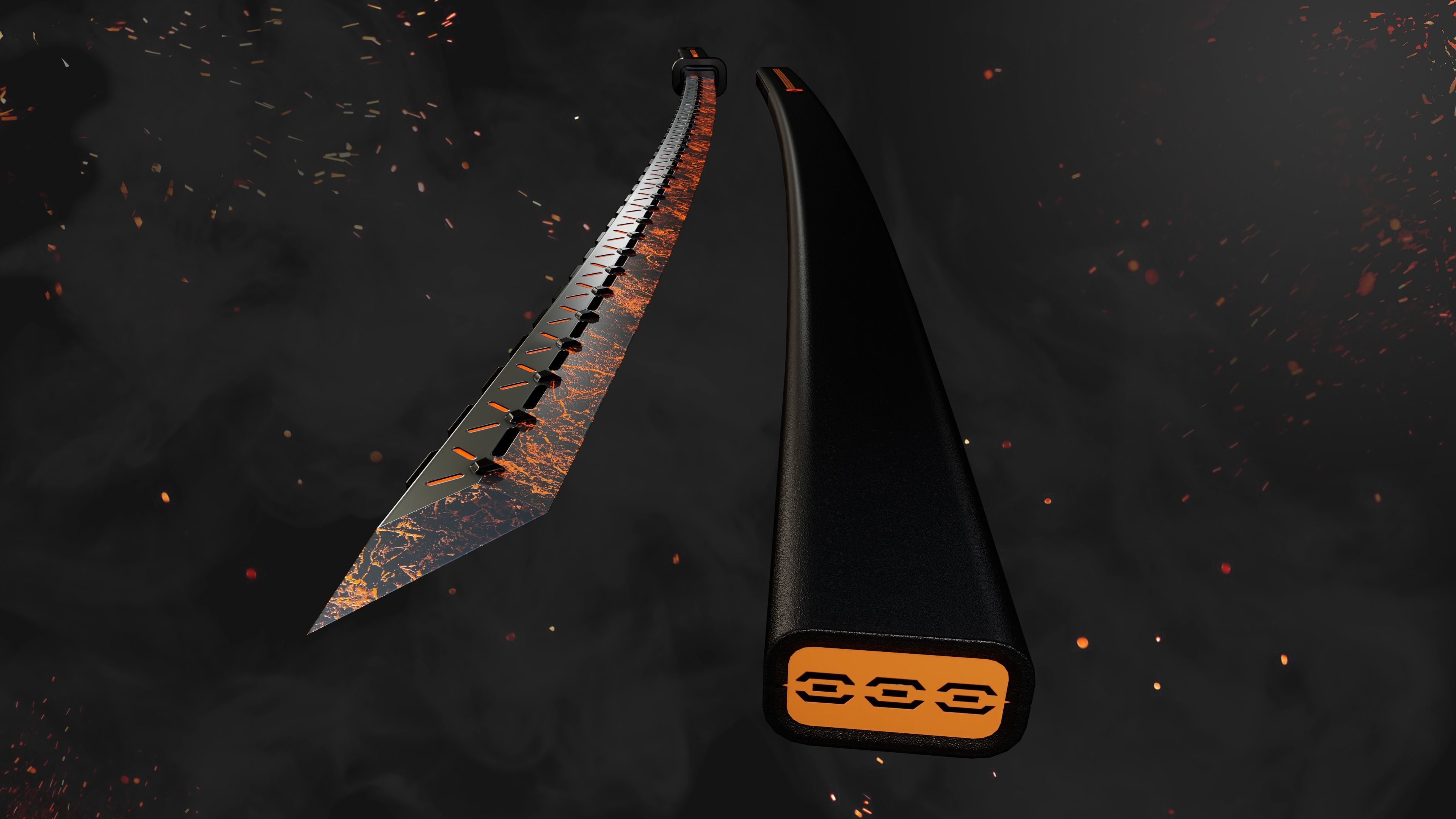 Future Sci-Fi Katana Sword Game-Ready  Low-poly 3D model_5