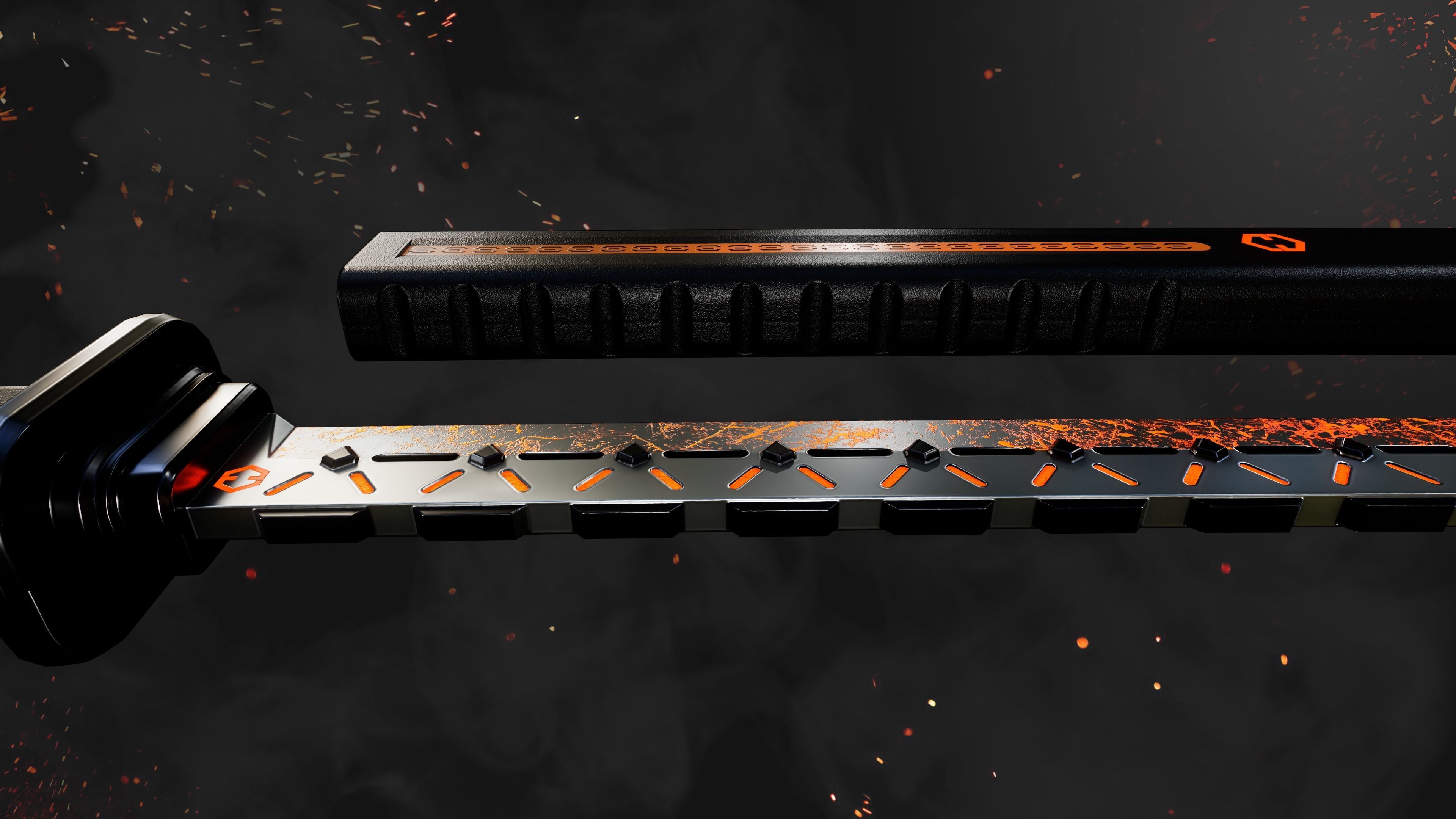 Future Sci-Fi Katana Sword Game-Ready  Low-poly 3D model_3