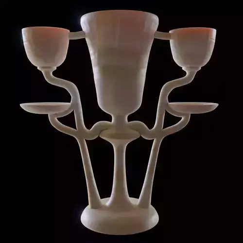 Triple lotus lamp from the tomb of Tutankhamun Low-poly 3D model