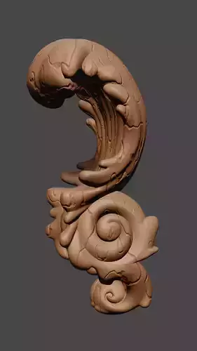 Floral Ornamental Leaf Element