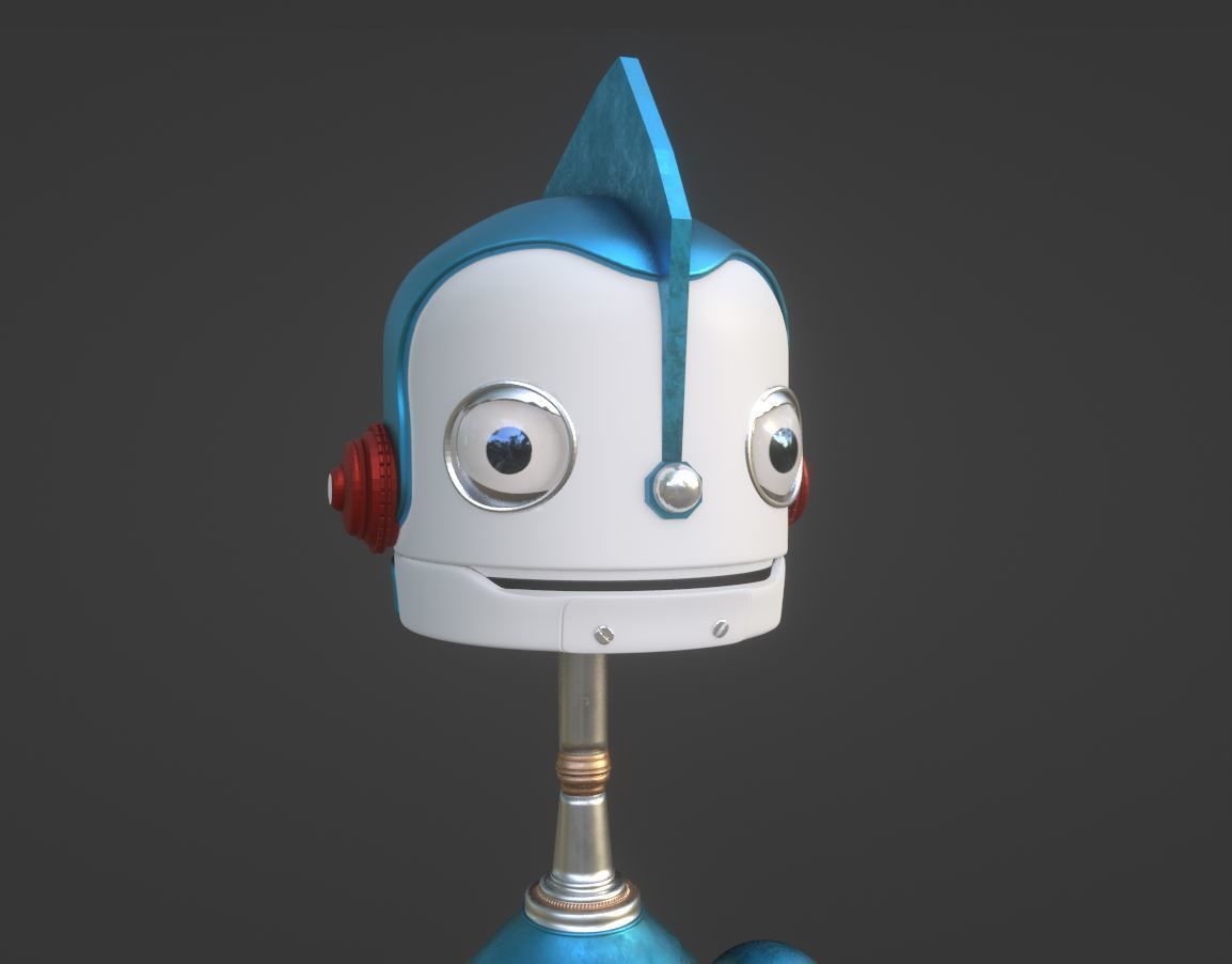 Rodney Copperbottom and wondebot robot Low Poly Low-poly 3D model_6