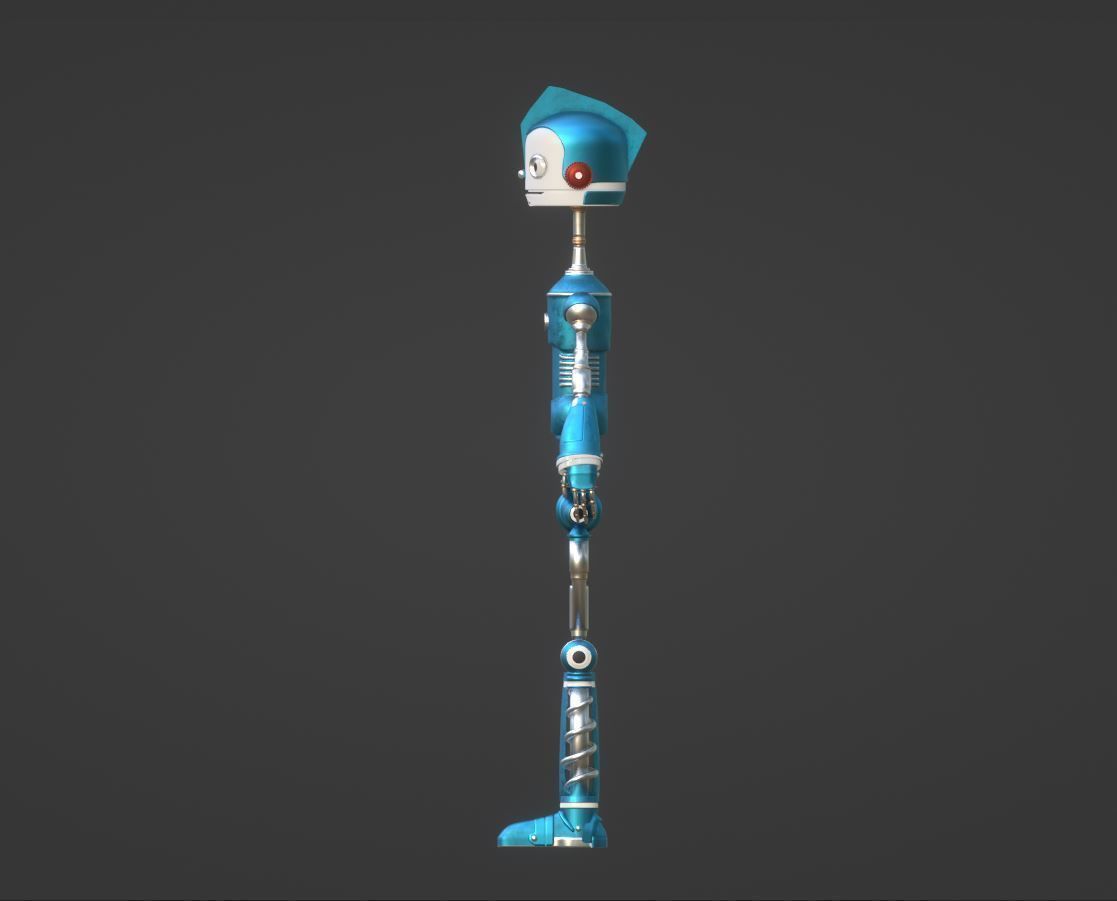 Rodney Copperbottom and wondebot robot Low Poly Low-poly 3D model_7