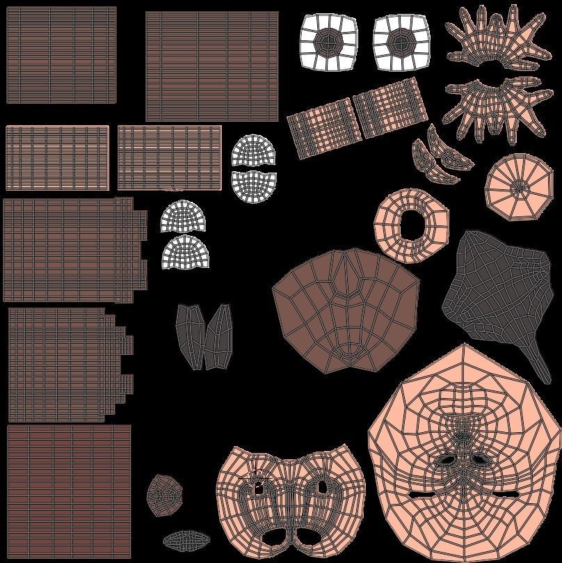 Character cartoon with beard Low-poly 3D model_6