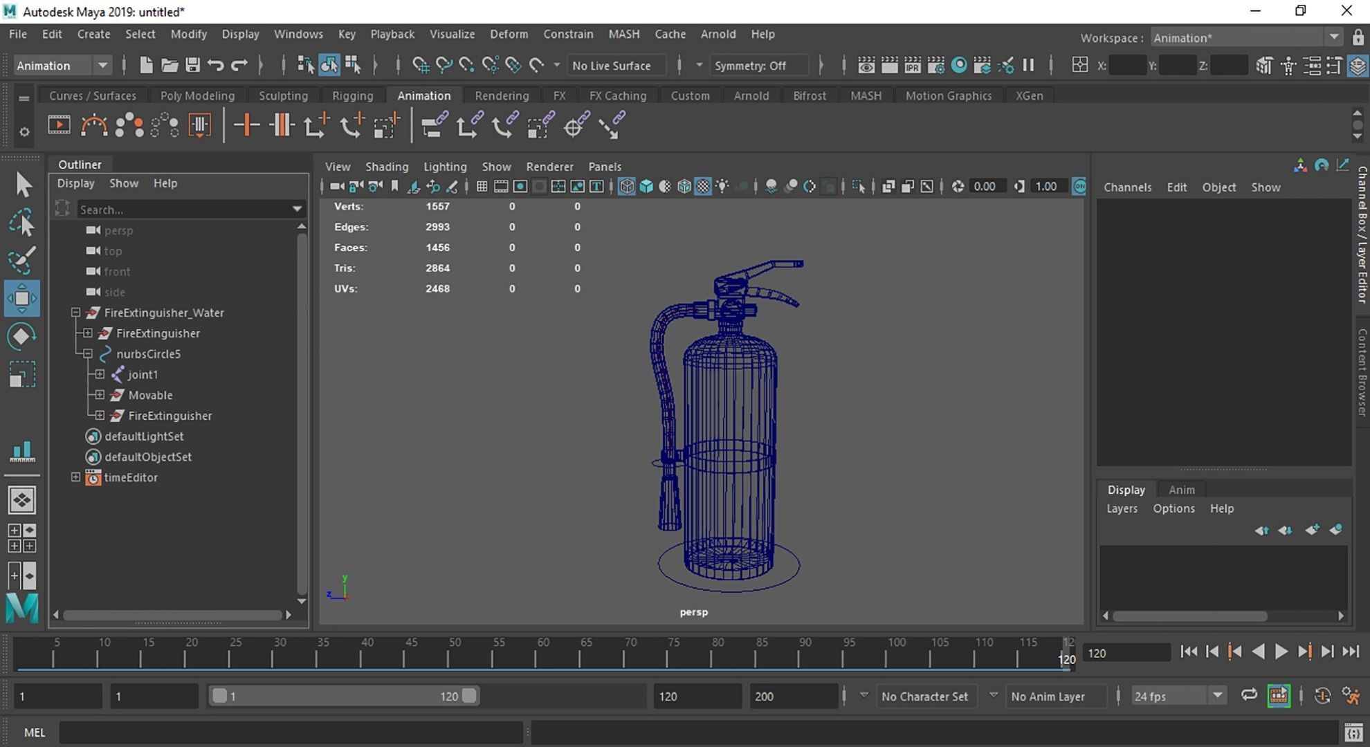 Fire Extinguisher Foam Low-poly 3D model_5