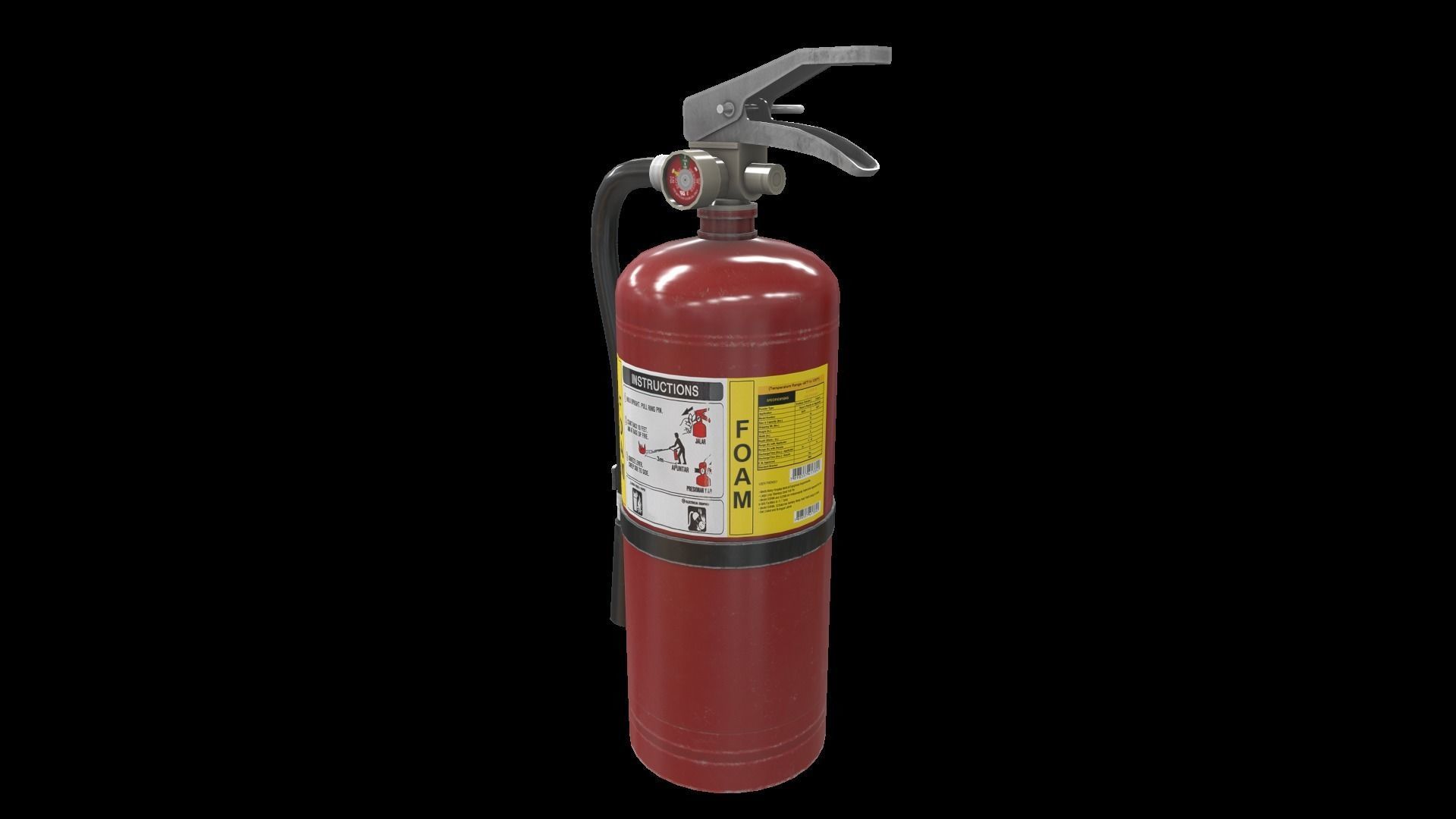 Fire Extinguisher Foam Low-poly 3D model_4