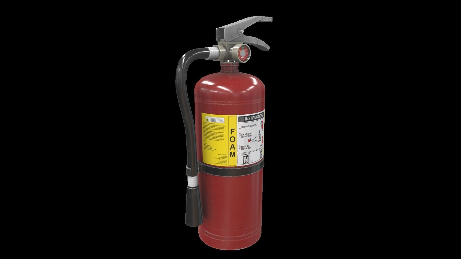 Fire Extinguisher Foam Low-poly 3D model_3