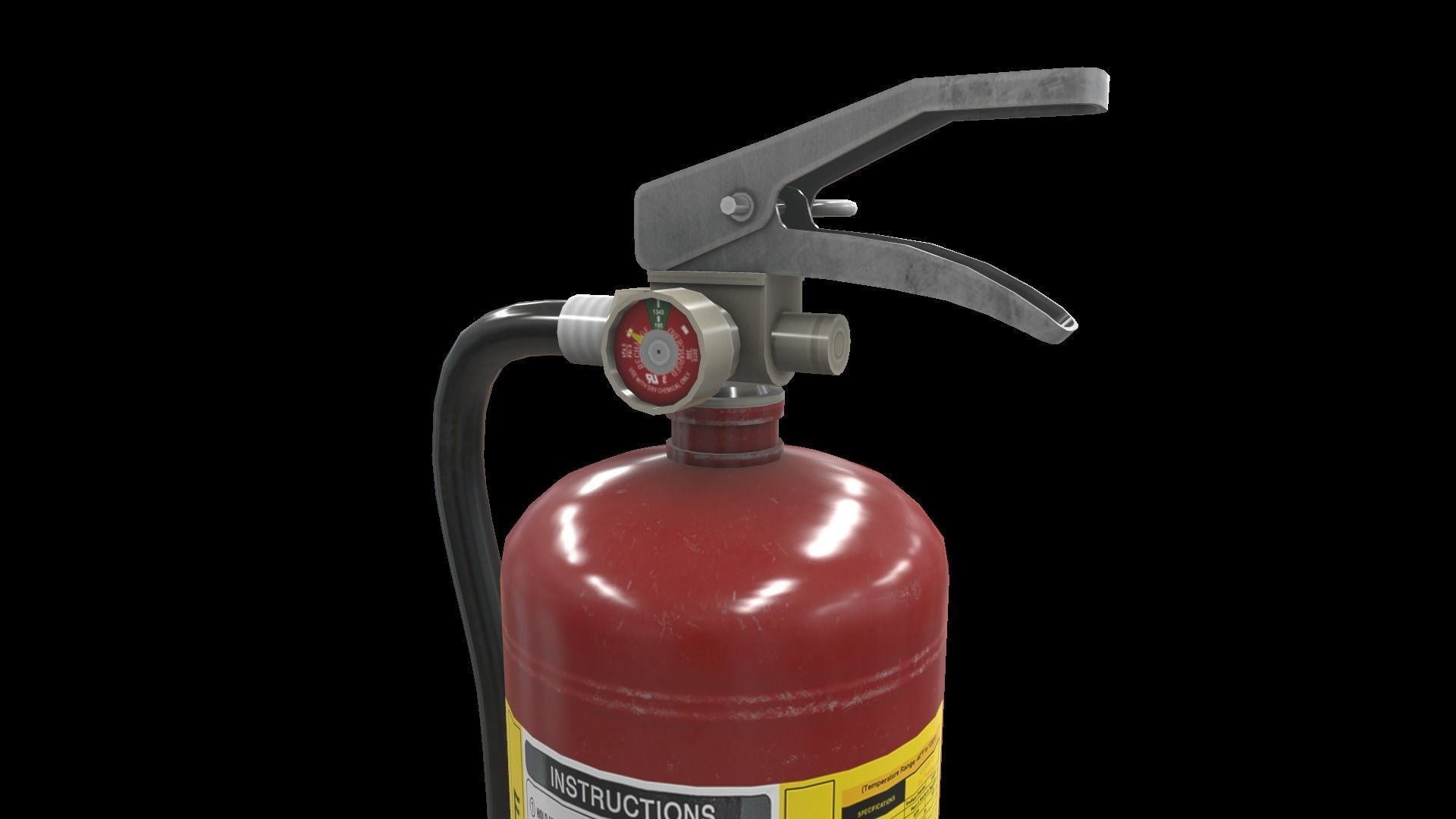 Fire Extinguisher Foam Low-poly 3D model_10