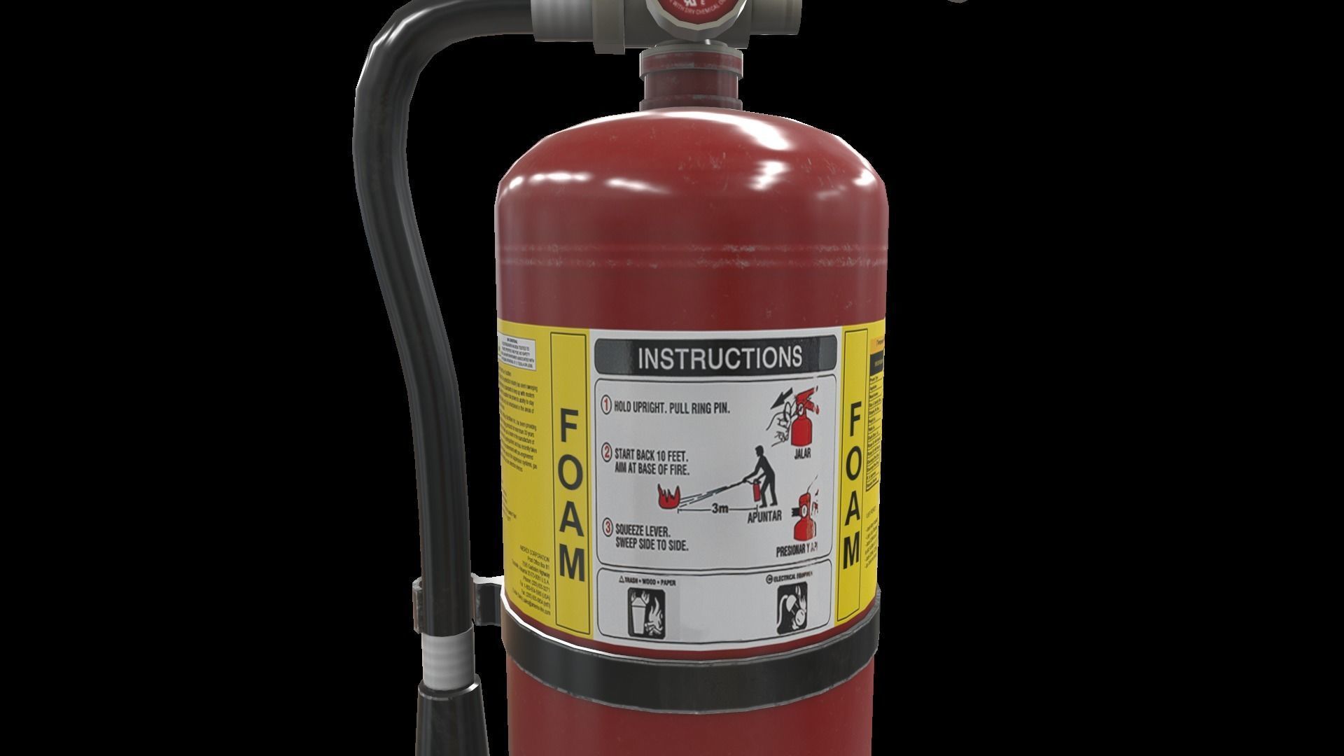 Fire Extinguisher Foam Low-poly 3D model_8