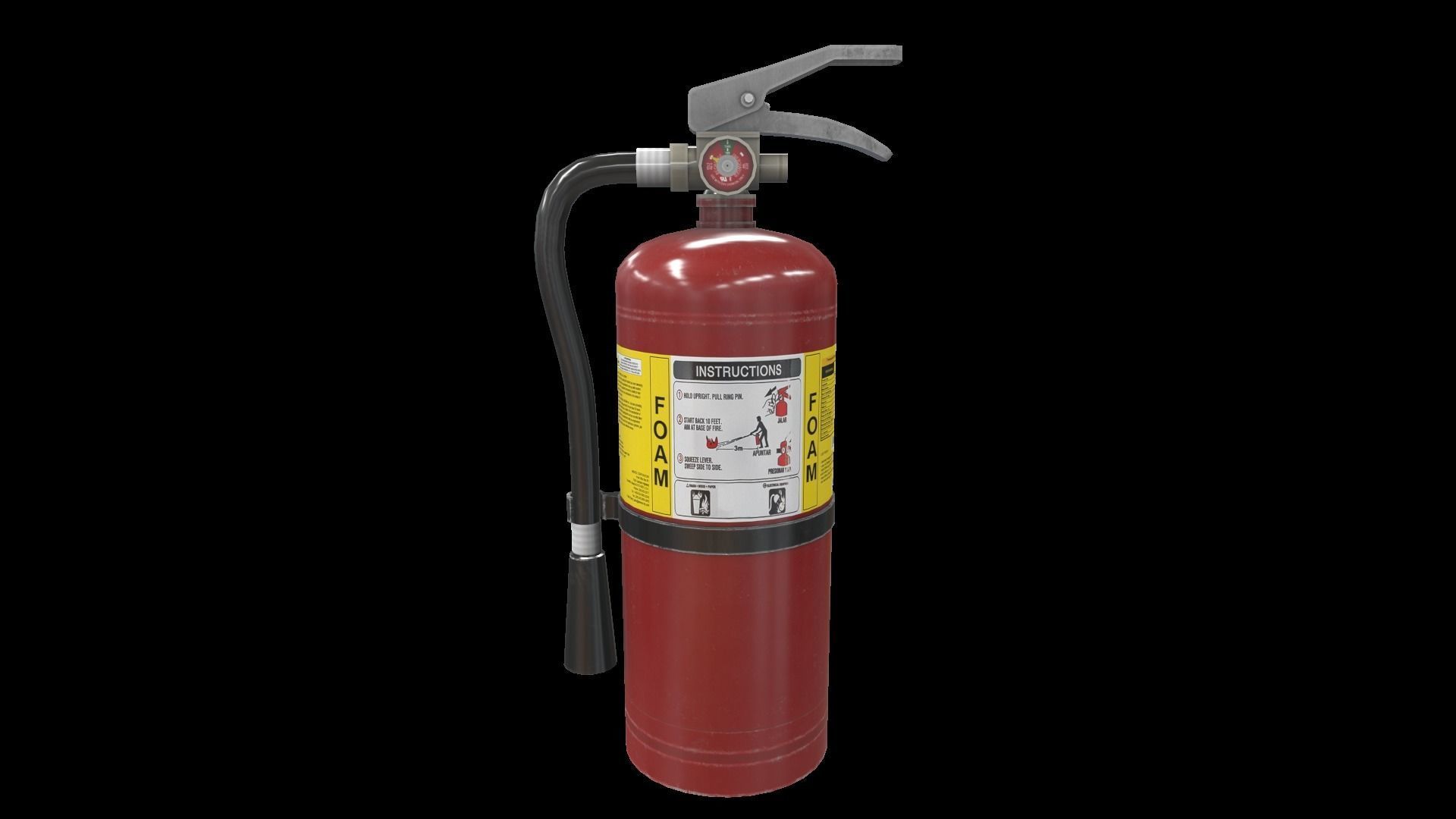 Fire Extinguisher Foam Low-poly 3D model_2