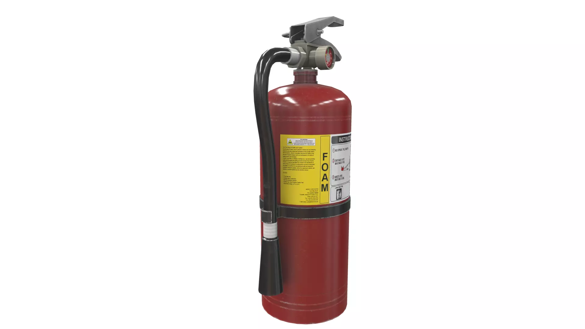 Fire Extinguisher Foam Low-poly 3D model_0