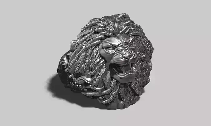 lion robotic ring a23 3d print model