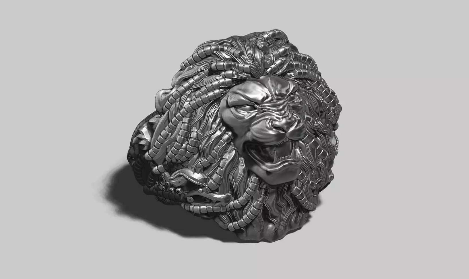 lion robotic ring a23 3d print model 3D print model